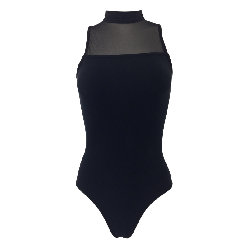 black mesh leotard