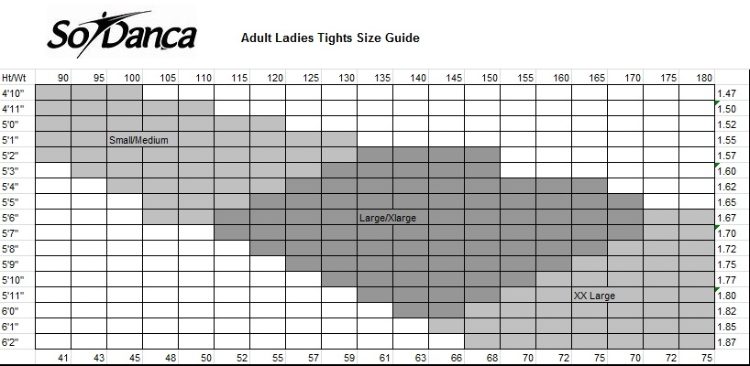 So Danca Jazz Shoes Size Chart