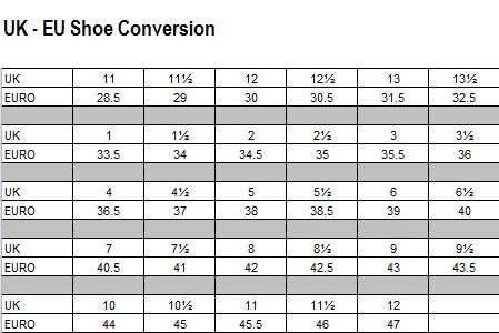Bloch Jazz Shoe Size Chart