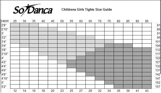 So Danca Size Chart