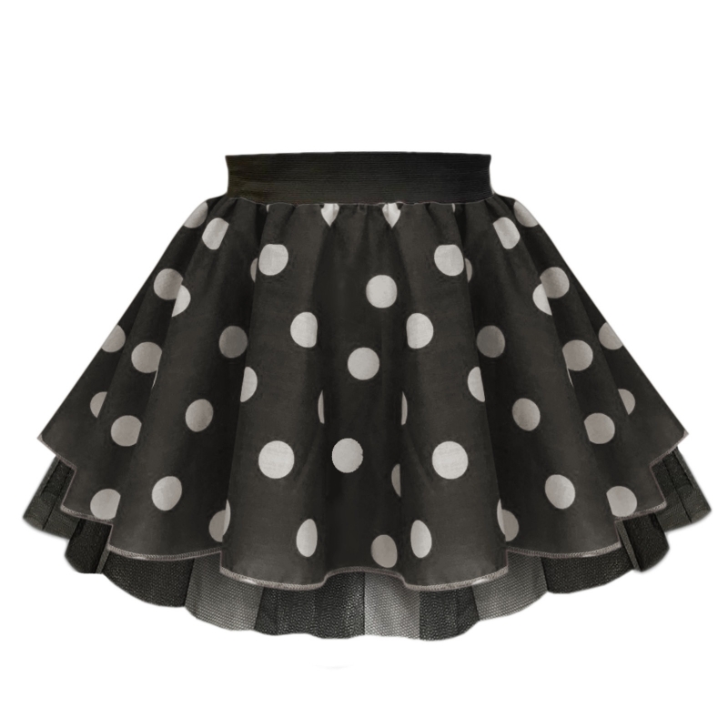 Inspired Costume Black IC391 Polka Dot Rock N Roll Skirt - Dancing in ...