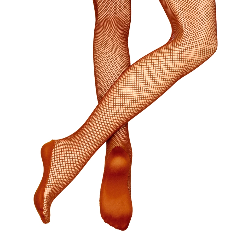 tan fishnet tights